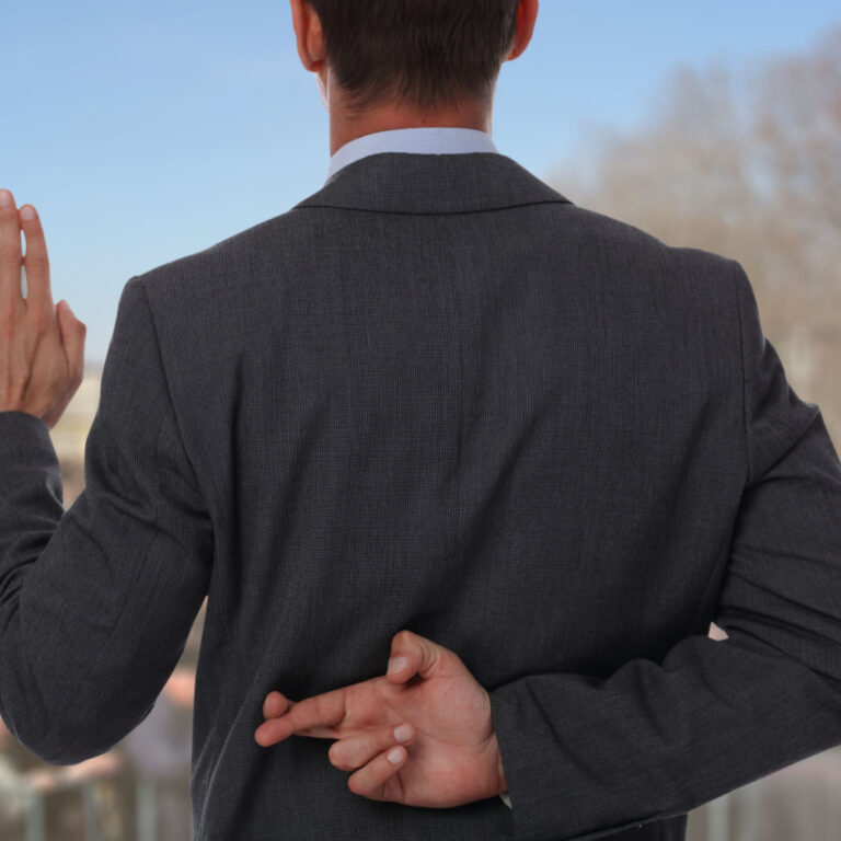 Politician Crossing Fingers While Swearing Oath